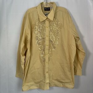 VTG Bob Mackie Wearable Art NWT Gold Bedazzled Blouse 2XL